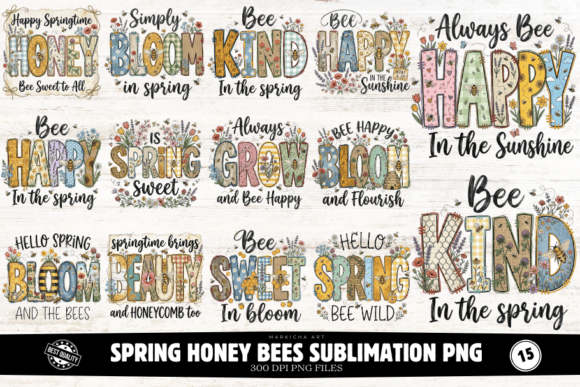 Download Spring Honey Bees Sublimation PNG - Sublimation png Collection