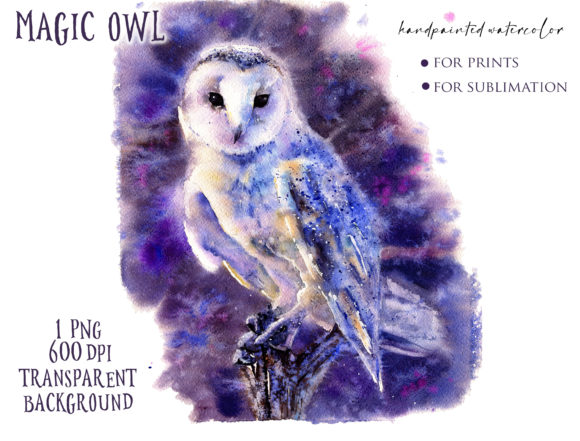 Download Magic Owl Watercolor Sublimation PNG - Sublimation png Collection